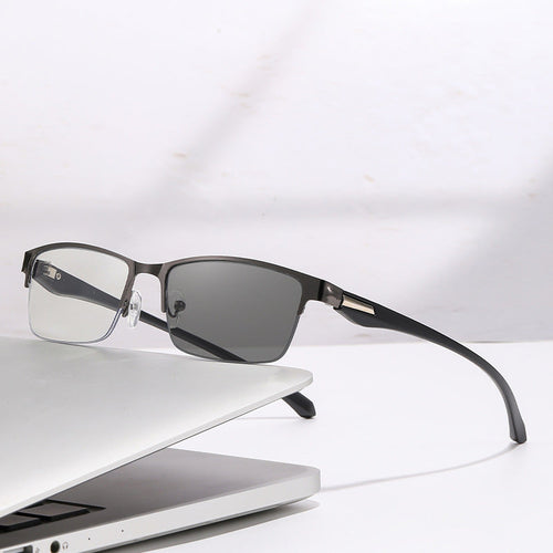 Men's semi-rim business reading glasses, fashionable internet