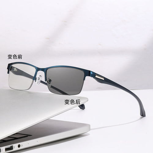 Men's semi-rim business reading glasses, fashionable internet