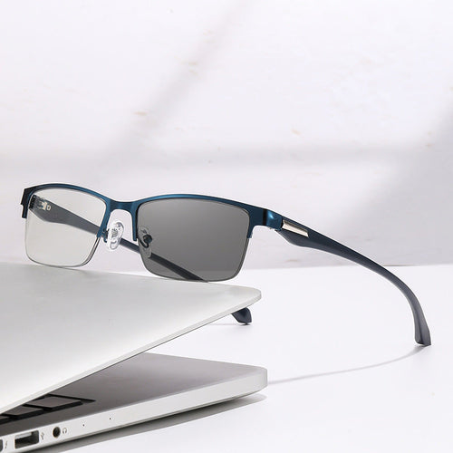 Men's semi-rim business reading glasses, fashionable internet