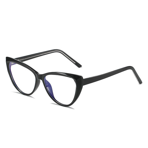 Insert-core cat-eye anti-blue light glasses frame with spring temples,