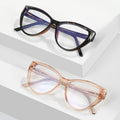 Insert-core cat-eye anti-blue light glasses frame with spring temples,