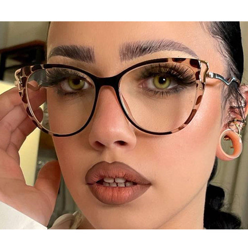 87055 cross-border TR90 leopard print glasses frame Cat's Eye