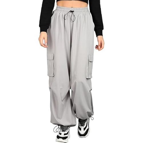 Women's Baggy parashut Cargo Trousers Size 26,28,30,38 Color GREY